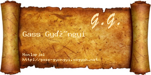 Gass Gyöngyi névjegykártya